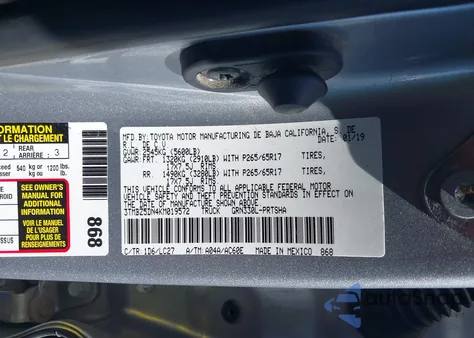 2019 Toyota Tacoma Trd Sport from USA, damaged, VIN 3TMBZ5DN4KM019572